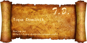 Topa Dominik névjegykártya